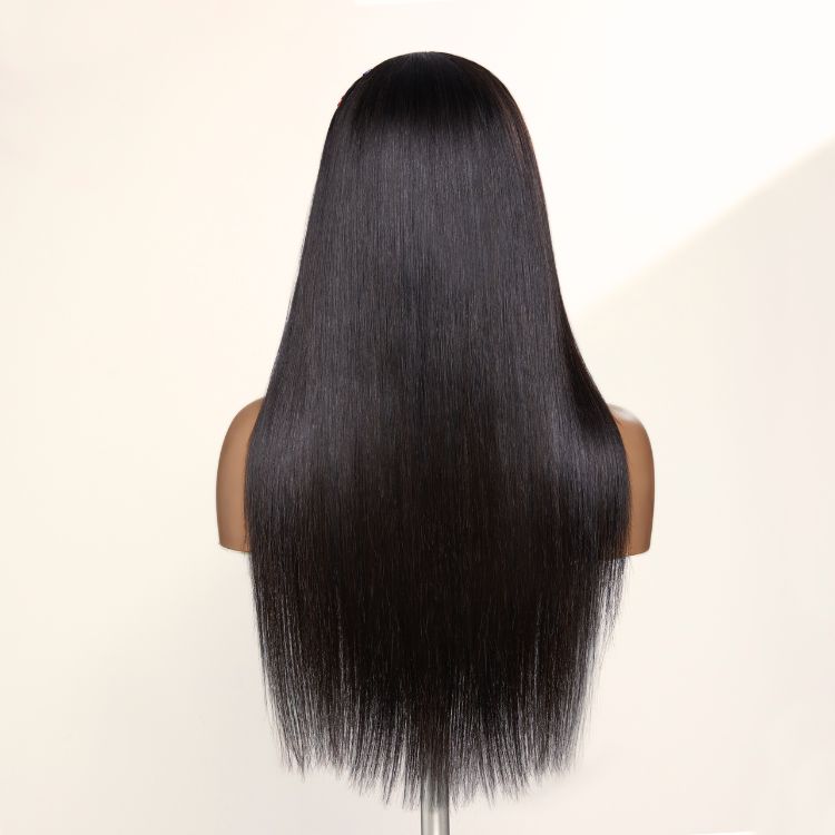 PreMax Wigs | 200% Density Natural Black Left Side Braids Straight 13x4 Frontal HD Lace Long Wig - US Only