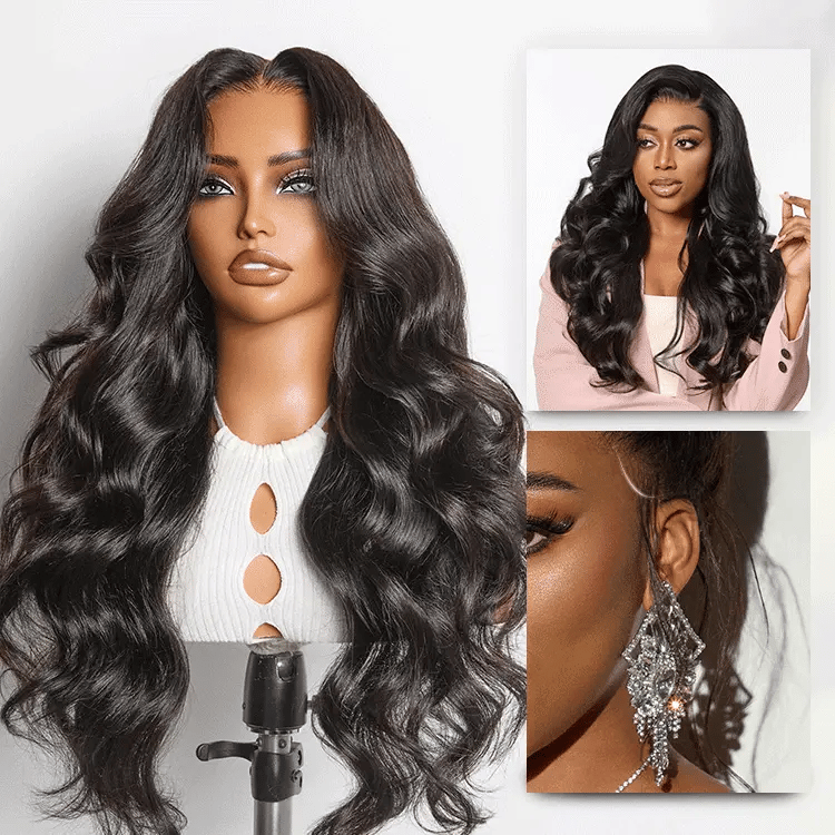 NatureMAX™ 200% Density Ombre Brown / Natural Black Loose Wave Glueless 13x6 / 13x4 HD Lace Front Wig Human Hair Pre-Cut Lace Flexi-Fit Drawstring Cap