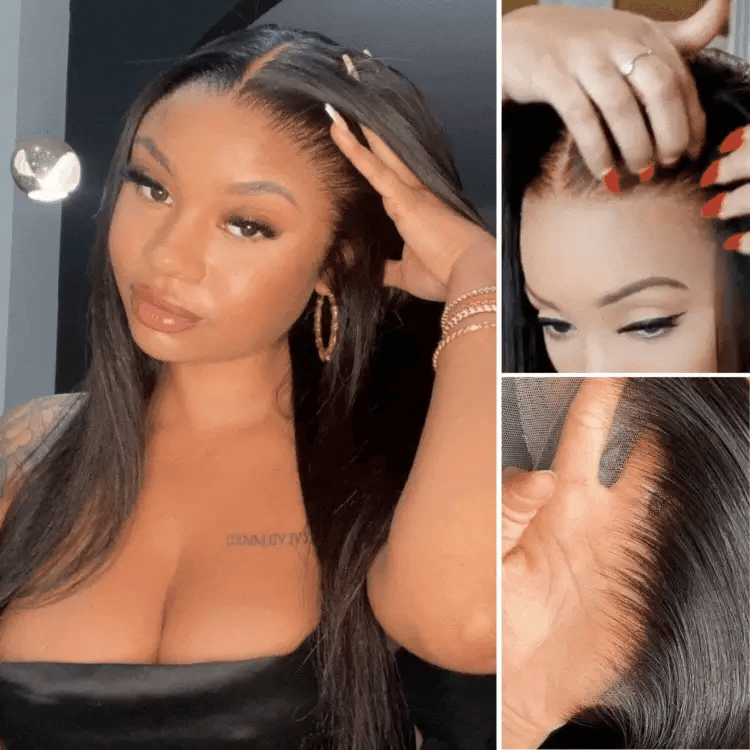 NatureMAX™ Silky Straight Glueless Ear-to-ear 13x4 HD Lace Front Wig Pre-Cut Lace