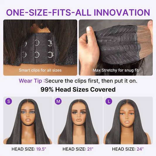 Luvme All-Day Comfort™ Wig Ombre Brown Silky Blunt Cut Bob Glueless 7x6 Closure HD Lace Wig Pre-Cut Lace