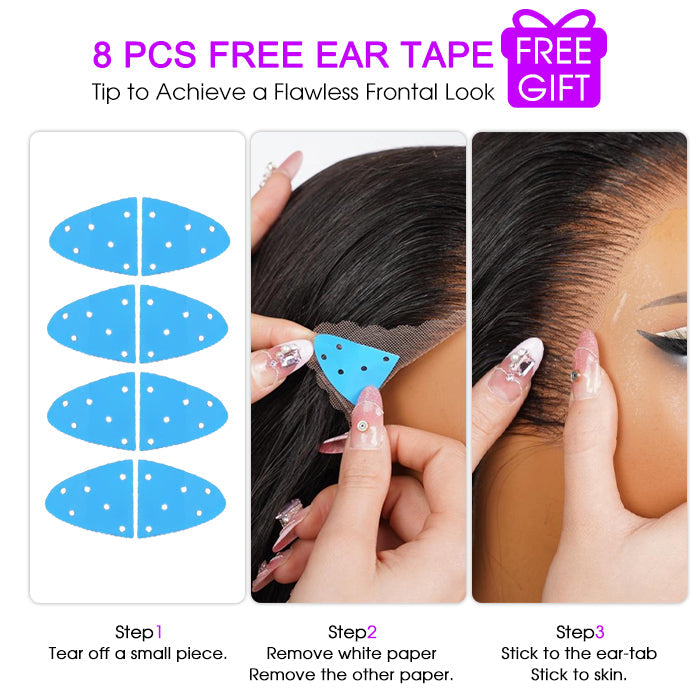 13x6 Pre-All Glueless Lace Frontal Wig Pre Cut Ear to Ear Lace Glueless Deep Wave Wigs
