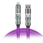 ⚡🔋mfish Armored Dragon 8 Coiled Cable (4-in-1, 240W) - Tangle-Free for Car & Desk