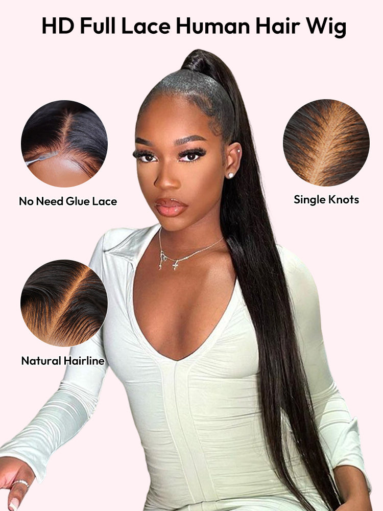 HD Lace Full Lace Human Hair Wigs Transparent Full Scalp Lace Wig