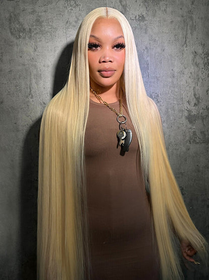 Blonde Straight 40 Inch 250% Density Long Wig With 13x6 HD Lace Front Wig