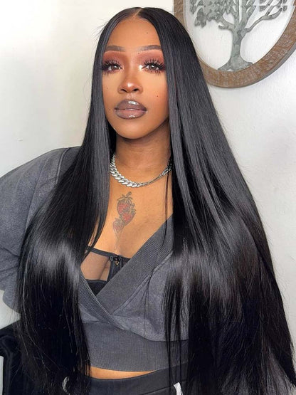 Black Straight Hair Lace Wig Upgraded 5*9 Invisible HD Transparent Lace Wigs