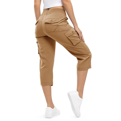 ✨✨Womens Lightweight Capris Hiking Pants 6 Pockets Quick Dry Cargo Outdoor Trip Loose Shorts COMFY  MOMS OVER 30