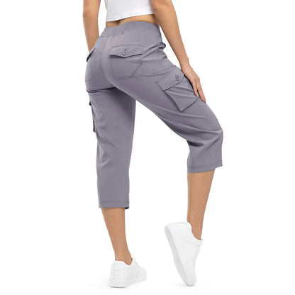 ✨✨Womens Lightweight Capris Hiking Pants 6 Pockets Quick Dry Cargo Outdoor Trip Loose Shorts COMFY  MOMS OVER 30