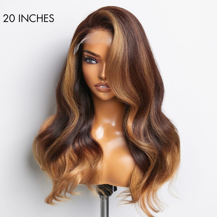 Blonde Ombre Highlights Loose Wave Glueless 5x5 Closure HD Lace Wig | Large & Small Cap Size