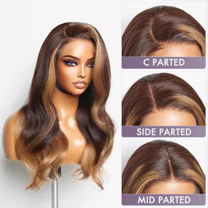 Blonde Ombre Highlights Loose Wave Glueless 5x5 Closure HD Lace Wig | Large & Small Cap Size