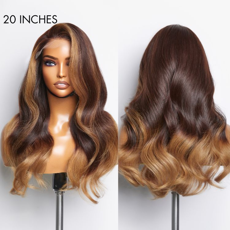 Blonde Ombre Highlights Loose Wave Glueless 5x5 Closure HD Lace Wig | Large & Small Cap Size