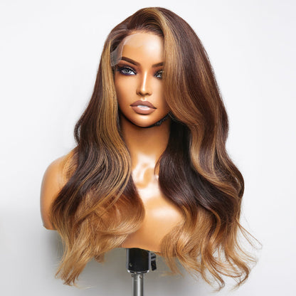 Blonde Ombre Highlights Loose Wave Glueless 5x5 Closure HD Lace Wig | Large & Small Cap Size