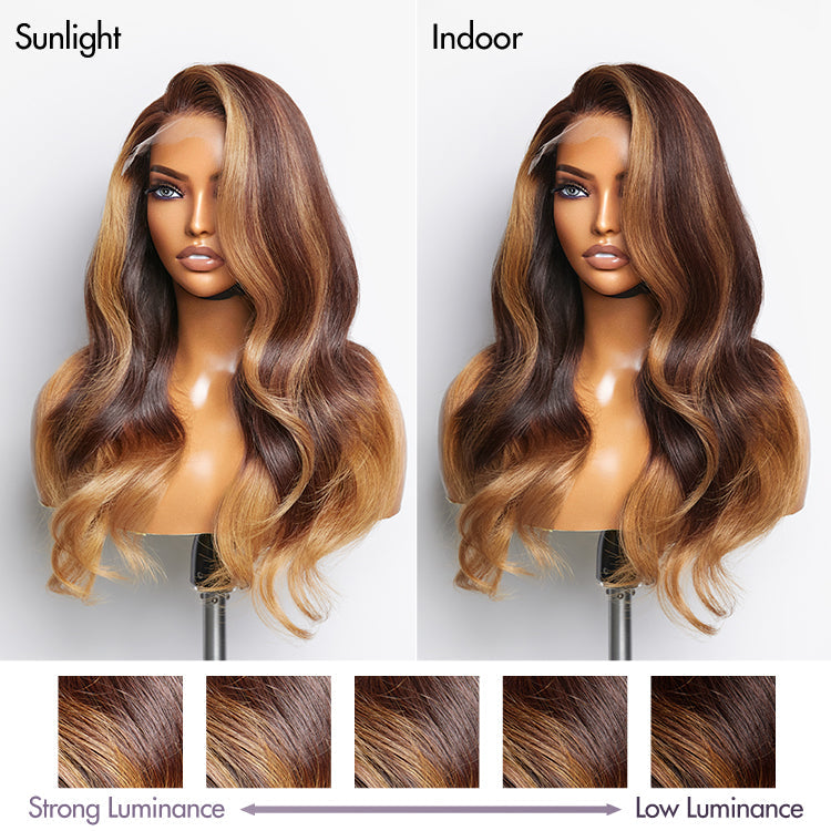 Blonde Ombre Highlights Loose Wave Glueless 5x5 Closure HD Lace Wig | Large & Small Cap Size