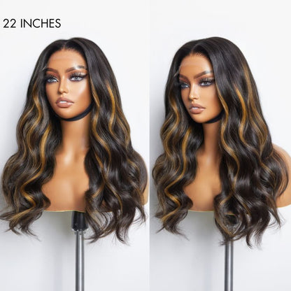 Blonde Piece Highlights Loose Wave Glueless 5x5 Closure HD Lace Wig | Large & Small Cap Size