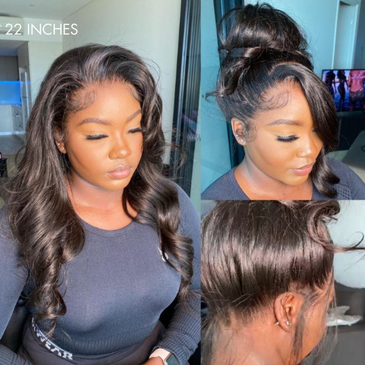 Luvme Hair Full Lace Classy Natural Black Body Wave Free Parting Half Up Half Down Wig Invisi Drawstring Cap Pre-cut Lace