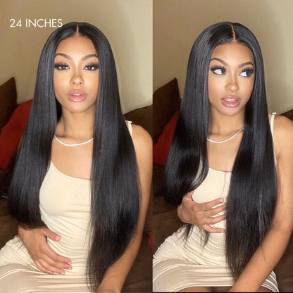 Luvme Hair 180% Density | Silky Straight Glueless 5x5 Closure HD Lace Long Wig | Large & Small Cap Size - US Only