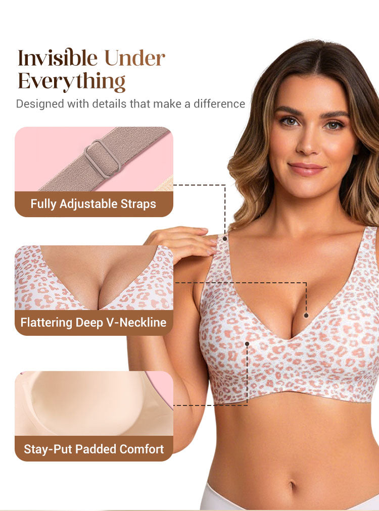 💗LAST DAY SALE 50% OFF⚡50K+ SOLD!💕 Wireless Womens Comfortable Wireless Bras Push Up Bralettes Seamless Tshirts Bras Deep V Everyday Bras