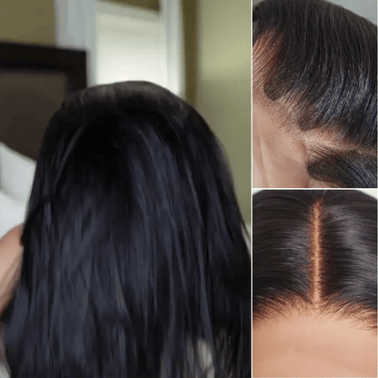Natural Hairline Yaki Straight Glueless 13x4 Frontal HD Lace Long Wig 100% Human Hair - US Only