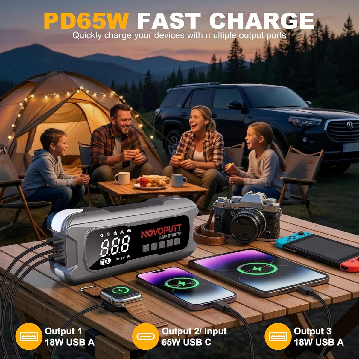 4 in 1 Portable Jump Starter with Air Pump Pro