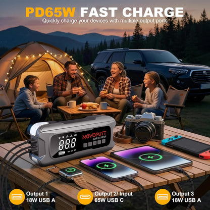 4 in 1 Portable Jump Starter with Air Pump Pro