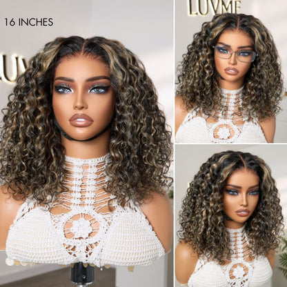 AiryFit™ Scalp Care Wigs - Blonde Highlight Water Wave Snugfit Glueless 5x5 Closure Lace Long Curly Wig Pre-Cut Lace - US Only