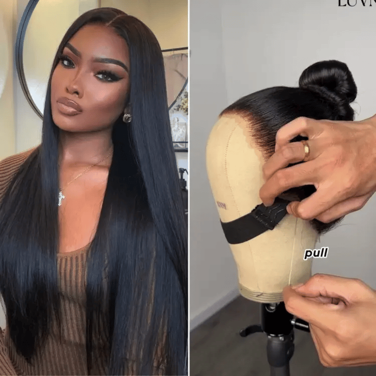 PreMax Wigs - HD Full Lace Water Wave / Straight Flexi-Fit Invisi Drawstring Cap Long Wig