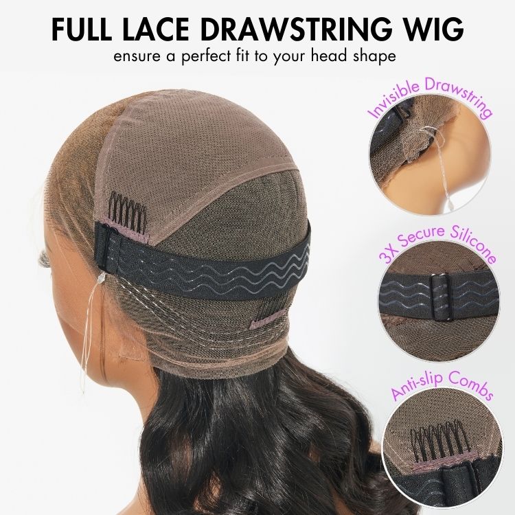 PreMax Wigs - HD Full Lace Water Wave / Straight Flexi-Fit Invisi Drawstring Cap Long Wig