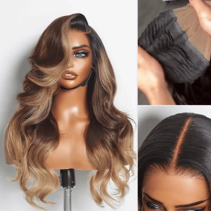 AiryFit™ Scalp Care Wigs - Deep Parting Loose Body Wave Human Hair Wig 11x6 Frontal HD Lace Glueless Wig