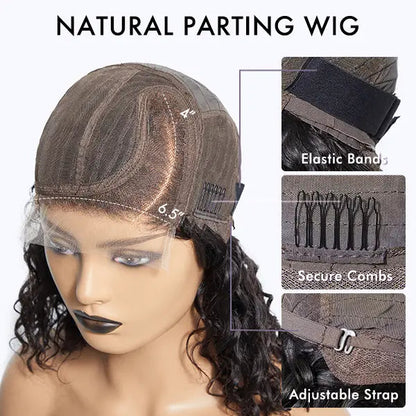 Blonde Highlight Short Curly Glueless Minimalist HD Lace Human Hair Wig