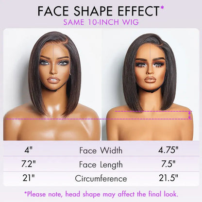 PreMax Wigs - Natural Black / Blonde Highlight C Part Glueless Lace Front Bob Wig Pre-cut Lace