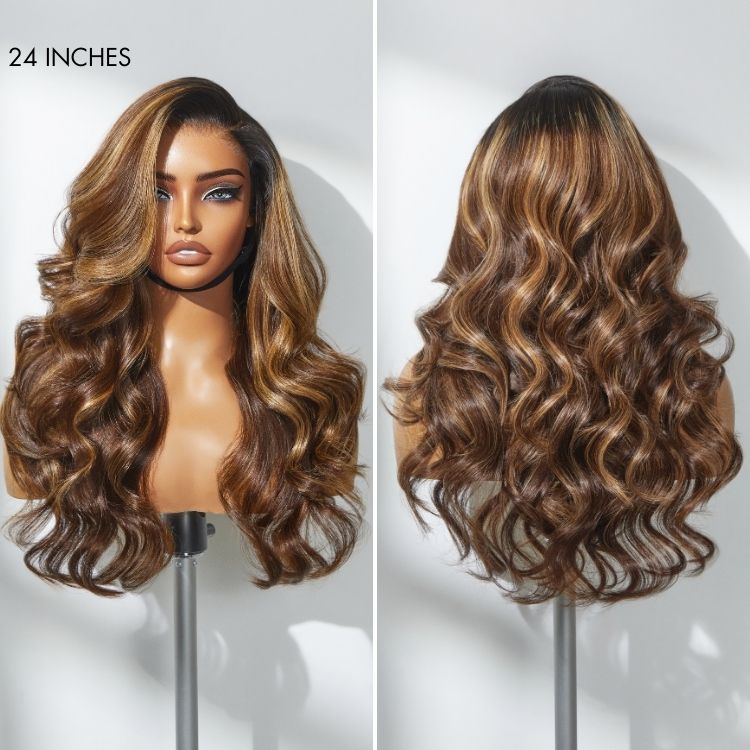 Luvme All-Day Comfort™ Wig 180% Density Honey Golden Blonde Loose Body Wave 7x6 Closure HD Lace Human Hair Wig Pre-Cut Lace