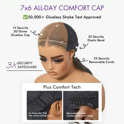 Luvme All-Day Comfort™ Wig 180% Density Honey Golden Blonde Loose Body Wave 7x6 Closure HD Lace Human Hair Wig Pre-Cut Lace