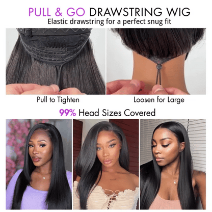 PreMax 250% Density Water Wave Glueless Flexi-Fit Drawstring 13x4 Frontal Lace Fluffy Curly High Density Wig Pre-Cut Lace