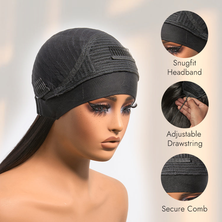 Luvme Too Easy Texture™ Wig 180% Density Yaki Straight Glueless Headband Wig Flexi-Fit Drawstring (Get Free Trendy Headbands)