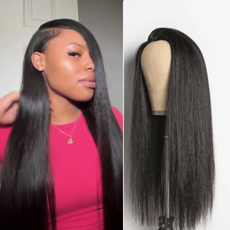 Luvme Too Easy Texture™ 3-In-1 Half Wig 180% Density Kinky Curly / Yaki Straight Glueless Flexi-Fit Drawstring Wig