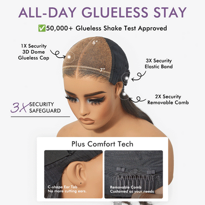 Luvme All-Day Comfort 250% Density Glueless 7x6 Closure HD Lace Loose Body Wave Long Wig Pre-Cut Lace