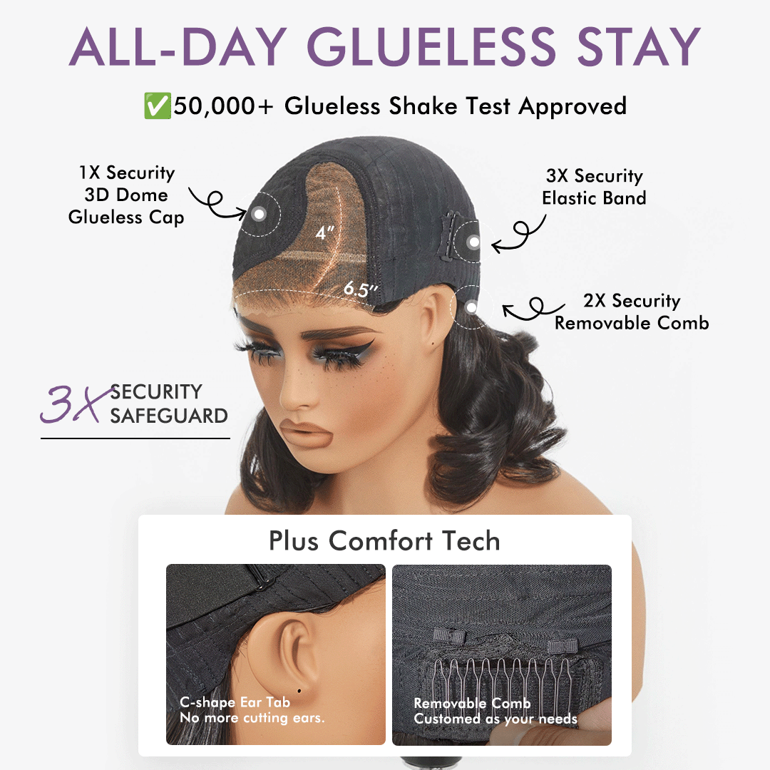 Luvme All-Day Comfort™ Wig Ombre Ginger Blunt Cut Bob Glueless Minimalist HD Lace Wig Pre-Cut Lace
