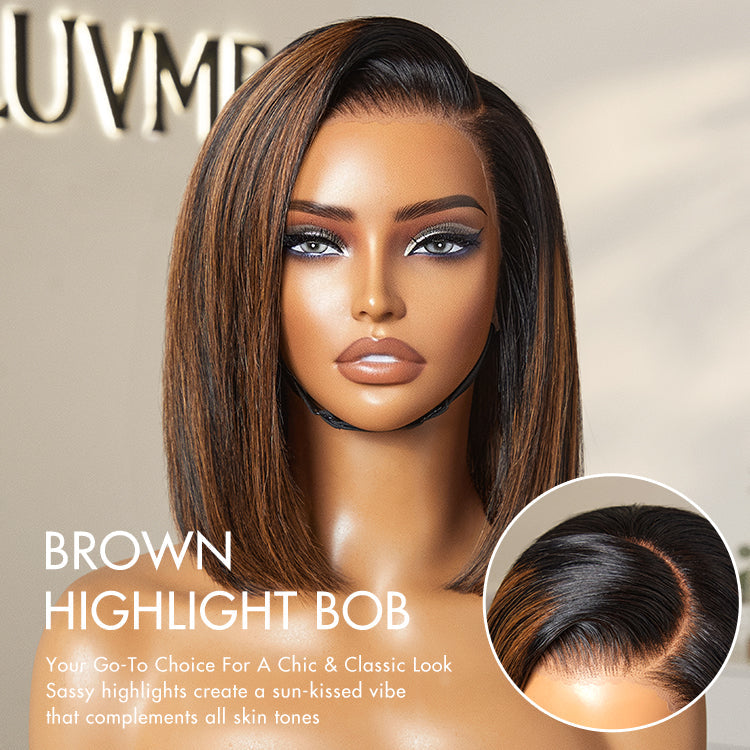 PreMax Wigs | Super Natural Hairline Silky Blunt Cut Bob Glueless 13x4 Frontal Lace Human Hair Short Wig Pre-Cut Lace