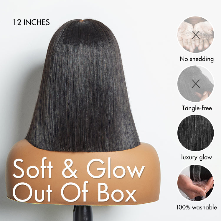 My GO-TO BOB™ - Glueless 5x5 Closure HD Lace Silky Straight Human Hair Wig