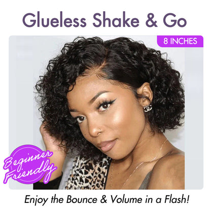 Trendy Short Cut Curly Minimalist HD Lace Glueless Side Part Wig 100% Human Hair Pre-Cut Lace