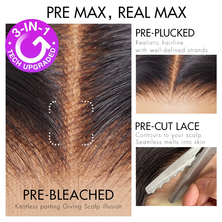 PreMax Wigs | HD Lace Super Natural Hairline Silky Straight Glueless 13x4 Frontal Lace Wig Human Hair Pre-Cut Lace