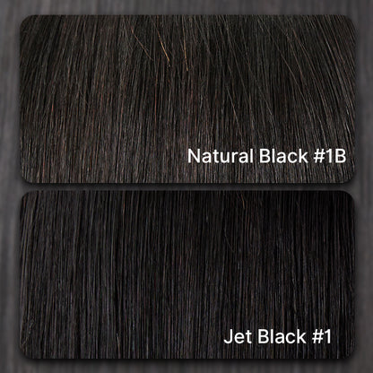 PreMax Wigs | Jet Black Middle Part Silky Straight Glueless 5x5 Closure Lace Wig Pre-Cut Lace