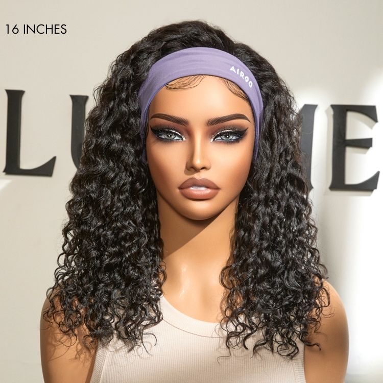 Black Deep Wave Headband Wig (Get Free Trendy Headbands)