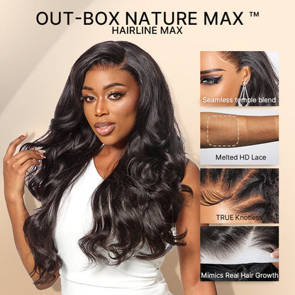 NatureMAX™ 200% Density Loose Wave Glueless 13x6 HD Lace Front Wig Human Hair Pre-Cut Lace Flexi-Fit Drawstring Cap