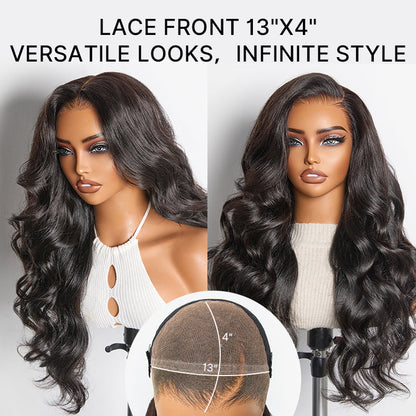 NatureMAX™ 200% / 250% Density Loose Wave Glueless Ear-to-ear 13x4 HD Lace Front Wig Pre-Cut Lace Flexi-Fit Drawstring Cap