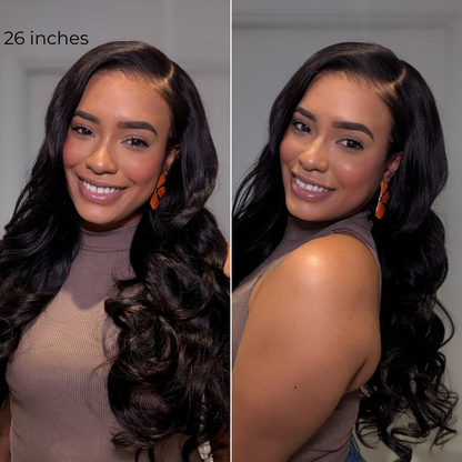NatureMAX™ 200% Density Ombre Brown / Natural Black Loose Wave Glueless 13x6 / 13x4 HD Lace Front Wig Human Hair Pre-Cut Lace Flexi-Fit Drawstring Cap