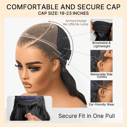 NatureMAX™ 200% Density Ombre Brown / Natural Black Loose Wave Glueless 13x6 / 13x4 HD Lace Front Wig Human Hair Pre-Cut Lace Flexi-Fit Drawstring Cap