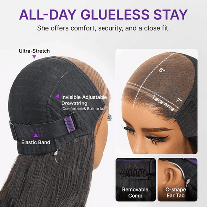 MyOwn-Fit™ PartingMax Glueless Personalized Comfort Wig 180% Density Loose Body Wave 7x6 Closure HD Lace Wig Pre Cut & Plucked & Bleached Ready to Go