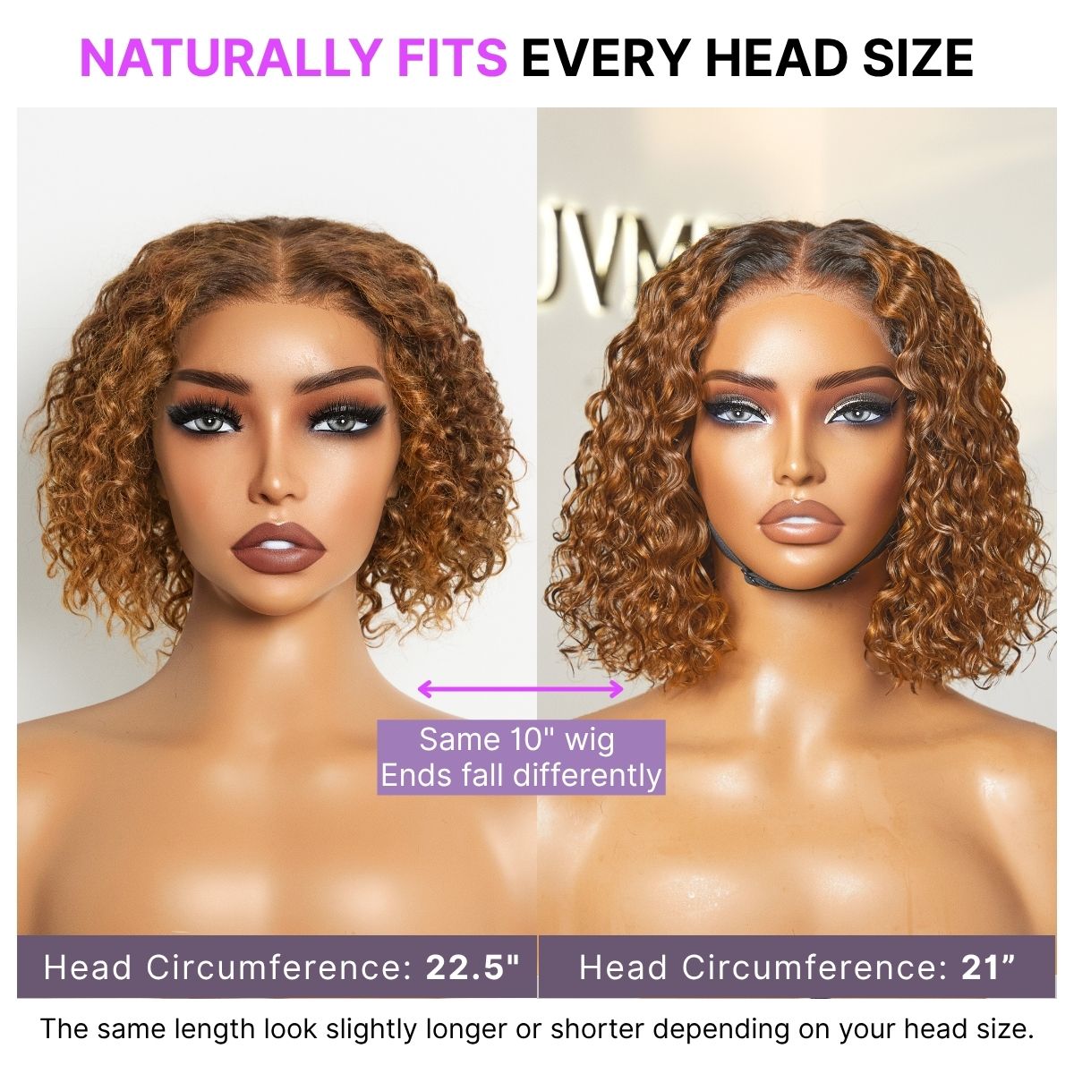 Warm Caramel Brown / Natural Black / Blonde Highlight Deep Curly Glueless 5x5 Closure Pre-Cut Lace Wig
