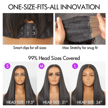 Luvme All-Day Comfort™ Wig 180% Density Ombre Blonde Highlight Loose Body Wave Glueless 7x6 Closure HD Lace Human Hair Wig with Bangs Pre-Cut Lace