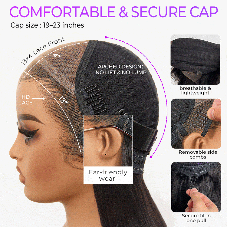 NatureMAX™ 200% Density Ombre Brown / Natural Black Loose Wave Glueless 13x6 / 13x4 HD Lace Front Wig Human Hair Pre-Cut Lace Flexi-Fit Drawstring Cap
